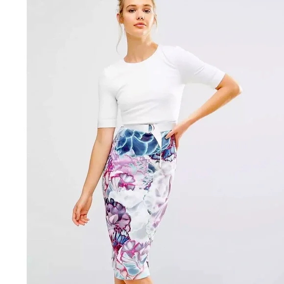Ted Baker | Dresses | Ted Baker Appolini Bodycon Pencil Floral Midi Dress  Sz Us 6 Ted 23 | Poshmark